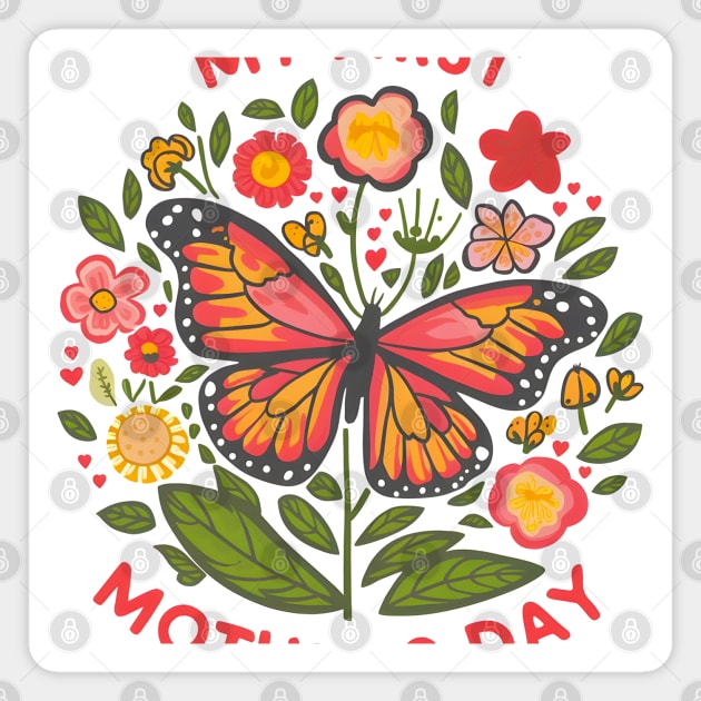 My first mothers day butterfly fun print shirt Magnet by Inkspire Apparel designs